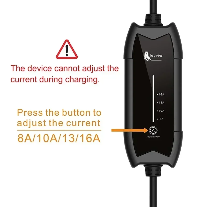 feyree EV Portable Charger 3.5kW Type2 Connector 16A Single Phase 5m Cable Current Adjustable for Electric Vehicle Car Charger — view 3