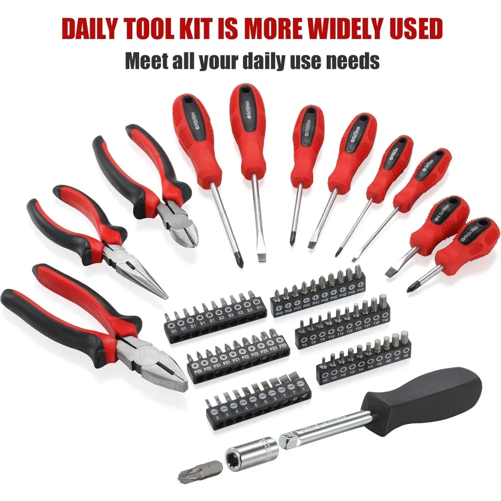 for 438-Piece Mechanics Tool Set with 3-Drawer Heavy Duty Metal Box Repair Tool Kit 4