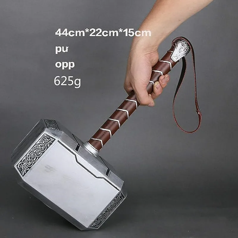 Superhero Cosplay Props Thor Foam Weapon Hammer Metal Shield Movie Model with Belt Hammer Halloween Costume Adult Child Gift