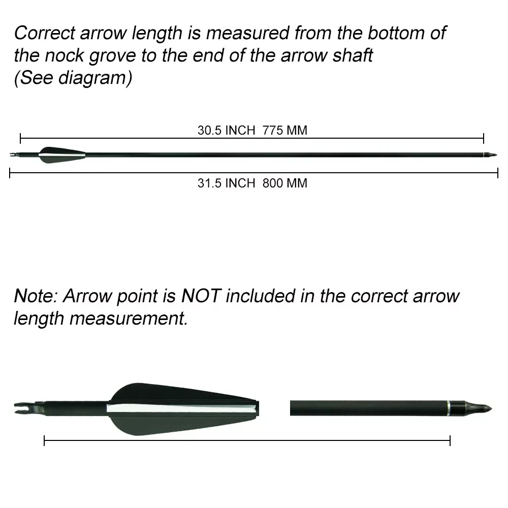 Premium 30-Inch Carbon Arrow with Replaceable Arrowhead