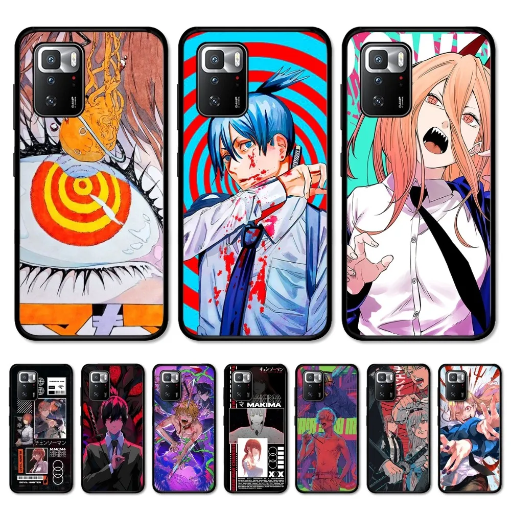

Japan Cartoon Anime Chainsaw Man Phone Case For Redmi 5 6 7 8 9 10 plus pro 6 7 8 9 A GO K20 K30 K40 pro plus F3 Fundas