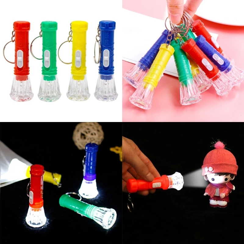 

10 Pieces Mini LED Keychains Tiny Pocket Light Torch Flashlight Keyring