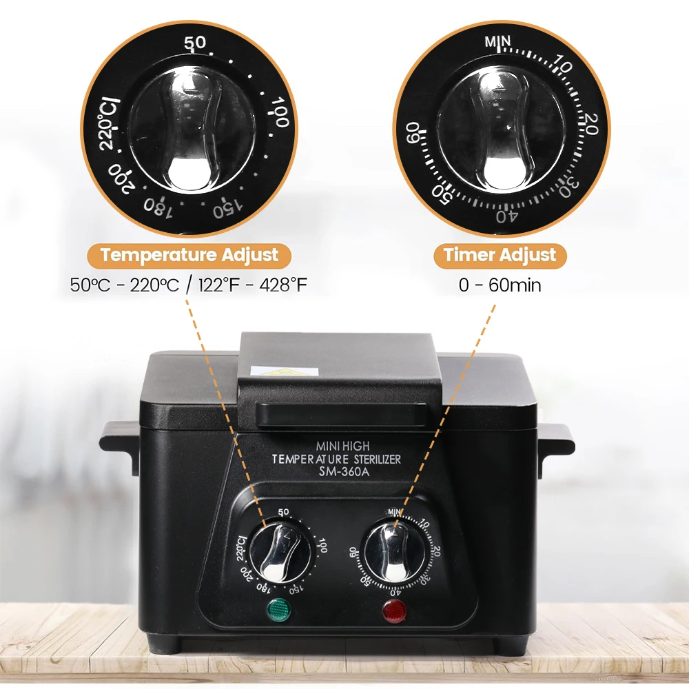 LINMANDA Sterilizer for Nail Tools High Temperature Metal Equipment High Temp for Spa Salon Barber Shops Salon Hairdressing Tool