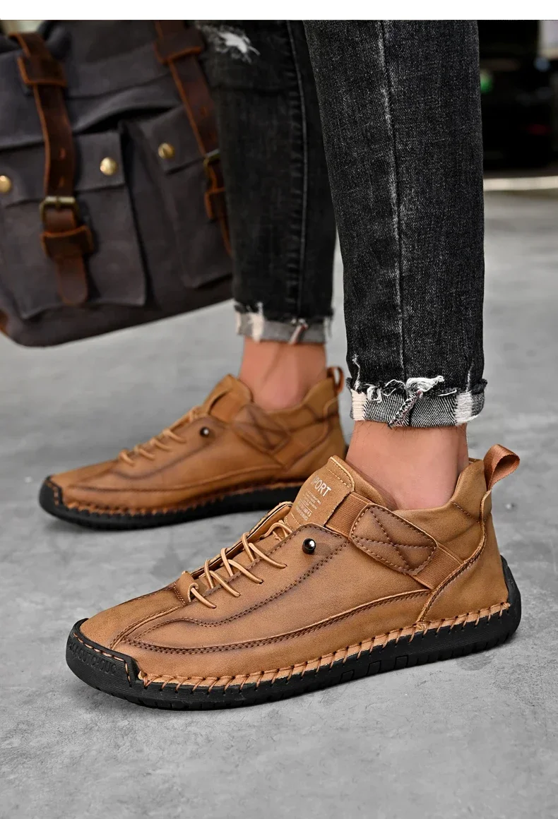 S2bc7adfc77194e70a420dbefc1d7af0bU Handmade Breathable Leather Men Shoes Comfortable Casual Sneakers Plus Size