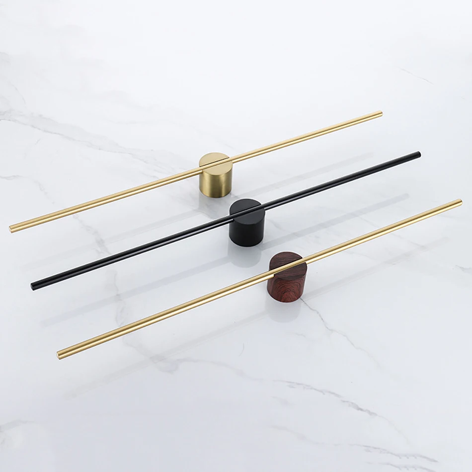 Towel Bar for Bathroom Kitchen Wall Hanger 40 50cm Aluminum Bath Towel Holder Rack Shelf Storage Space Black White Wood Gold