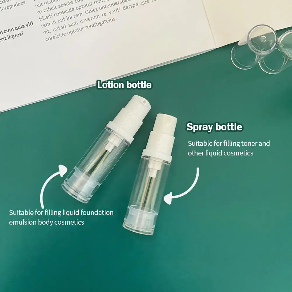 Cosmetic Cream Bottle Airless Cosmetic Pump Bottle 5ML 10ML Travel Size Dispenser for Cream Gel Lotion