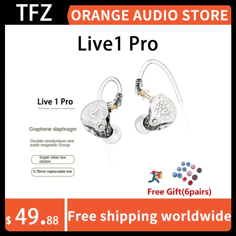 

TFZ Live1 Pro SUPERTFZ 3.5mm/Type-c In Ear Earphones Hifi Noice Cancelling Monitor Headphones Wired Earbuds DJ Gaming Headset