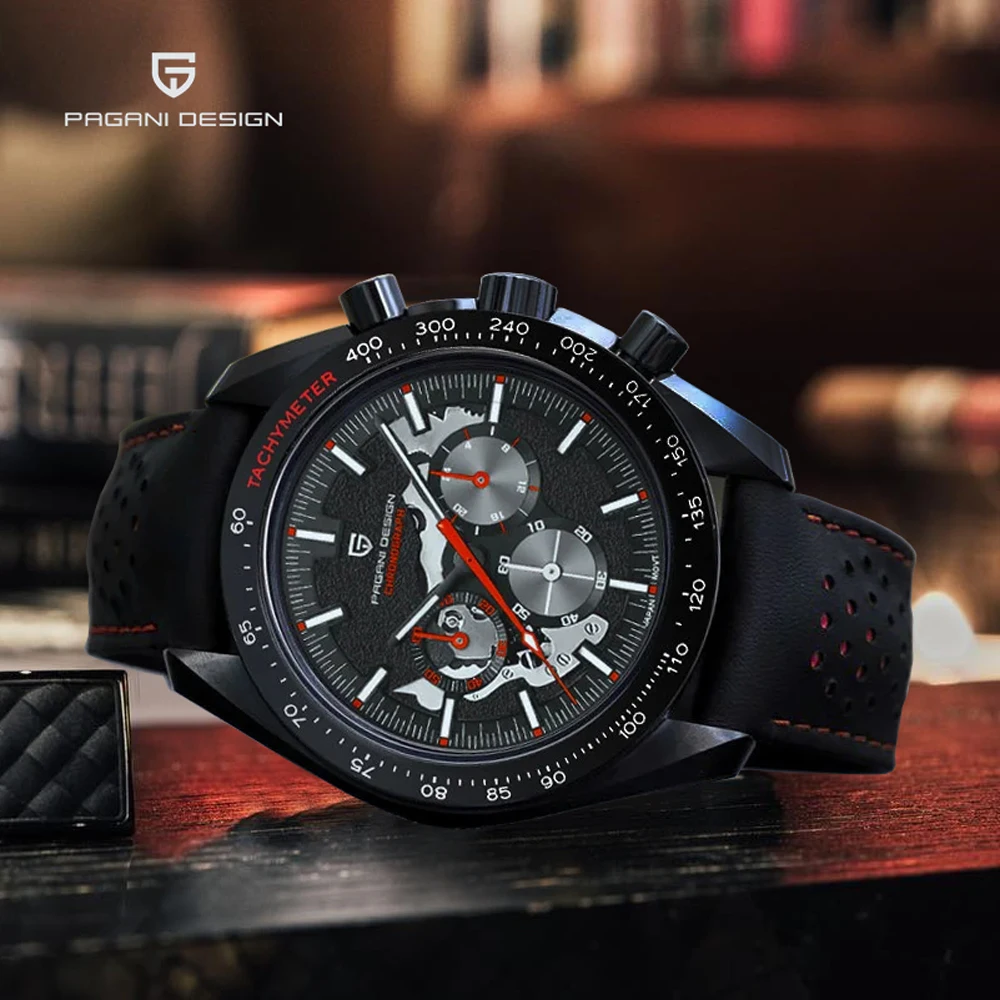 PAGANI DESIGN 2023 New Moon Dark Men's Watches Luxury Quartz Watch For Men AR Sapphire Mirror Sport Waterproof Gift Reloj Hombre