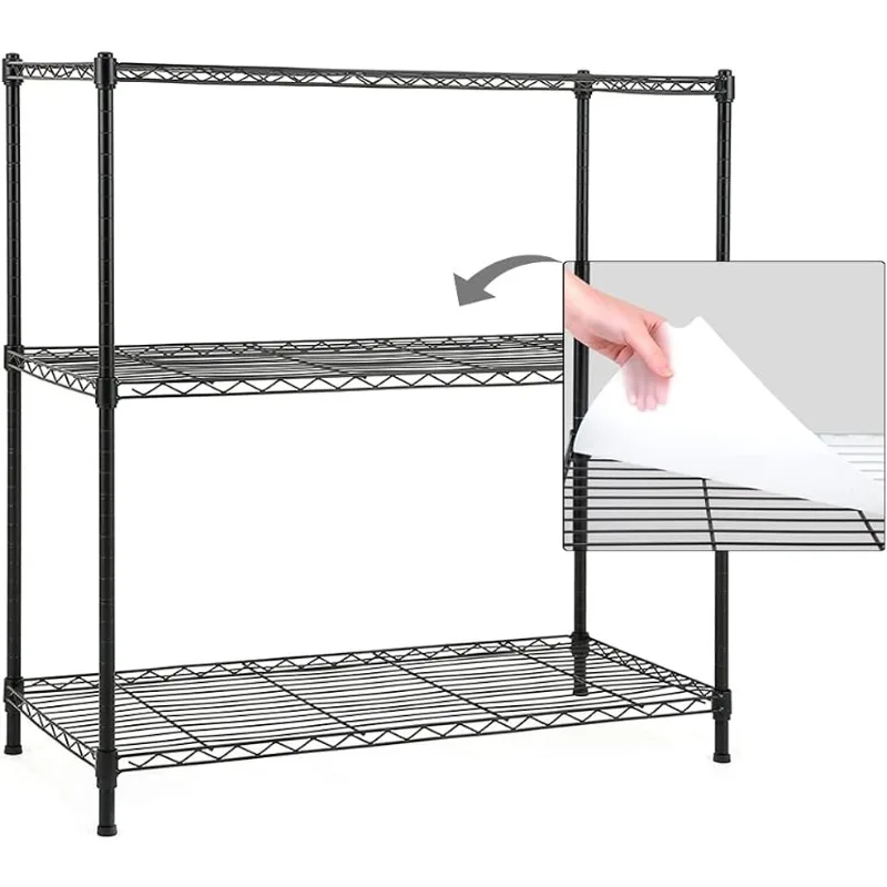 

Shelving Unit with 3-Shelf Liners, Adjustable Rack, Steel Wire Shelves, Shelving Units and Storage for Kitchen and Garage