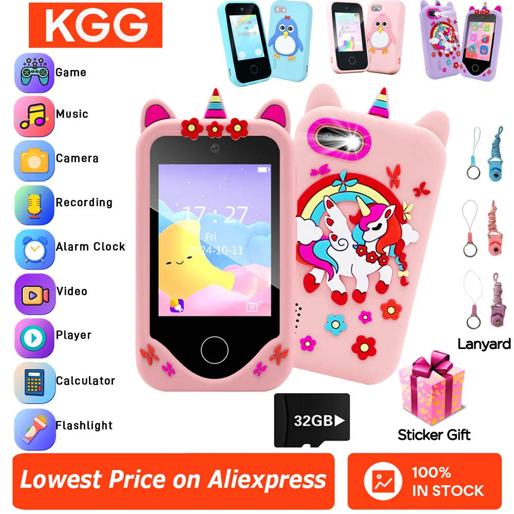 Fotocamera Digitale Per Bambini Unicorno 1080P Con 32GB - Giocattolo Con Giochi, Musica E Custodia In Silicone - 3