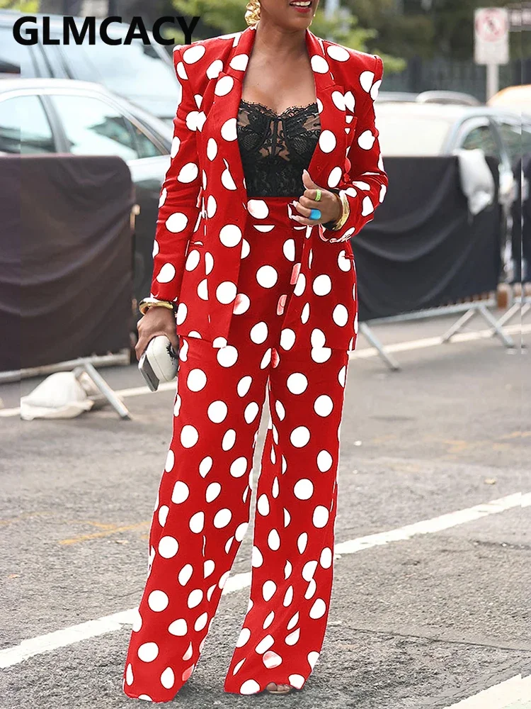 

Women's Sexy Polka Dot Printed Two-Piece Suit Set - Chic and Trendy