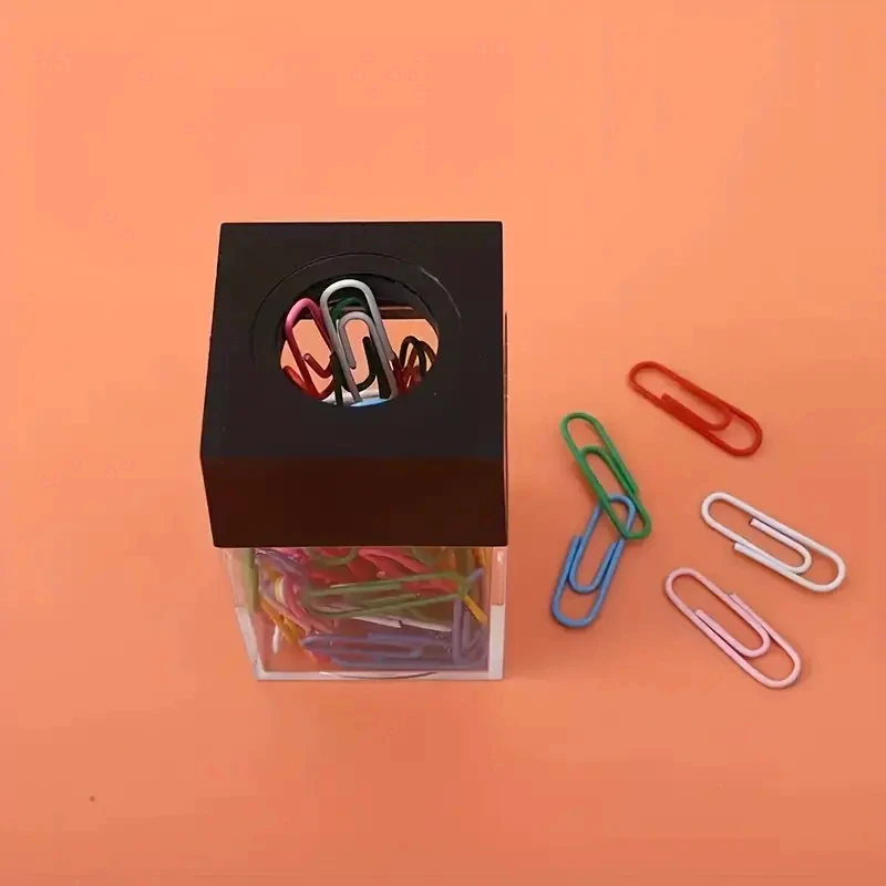 Acrylic Storage Box Paper Clip Durable Clear Magnetic Paper Clip Dispenser Metal Pin Organizer
