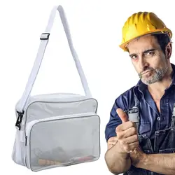 Tool Bag Storage Organizer Clear PVC Engineer tools Bag with Adjustable Shoulder Strap Large Capacity Electrician Carpenter Tote