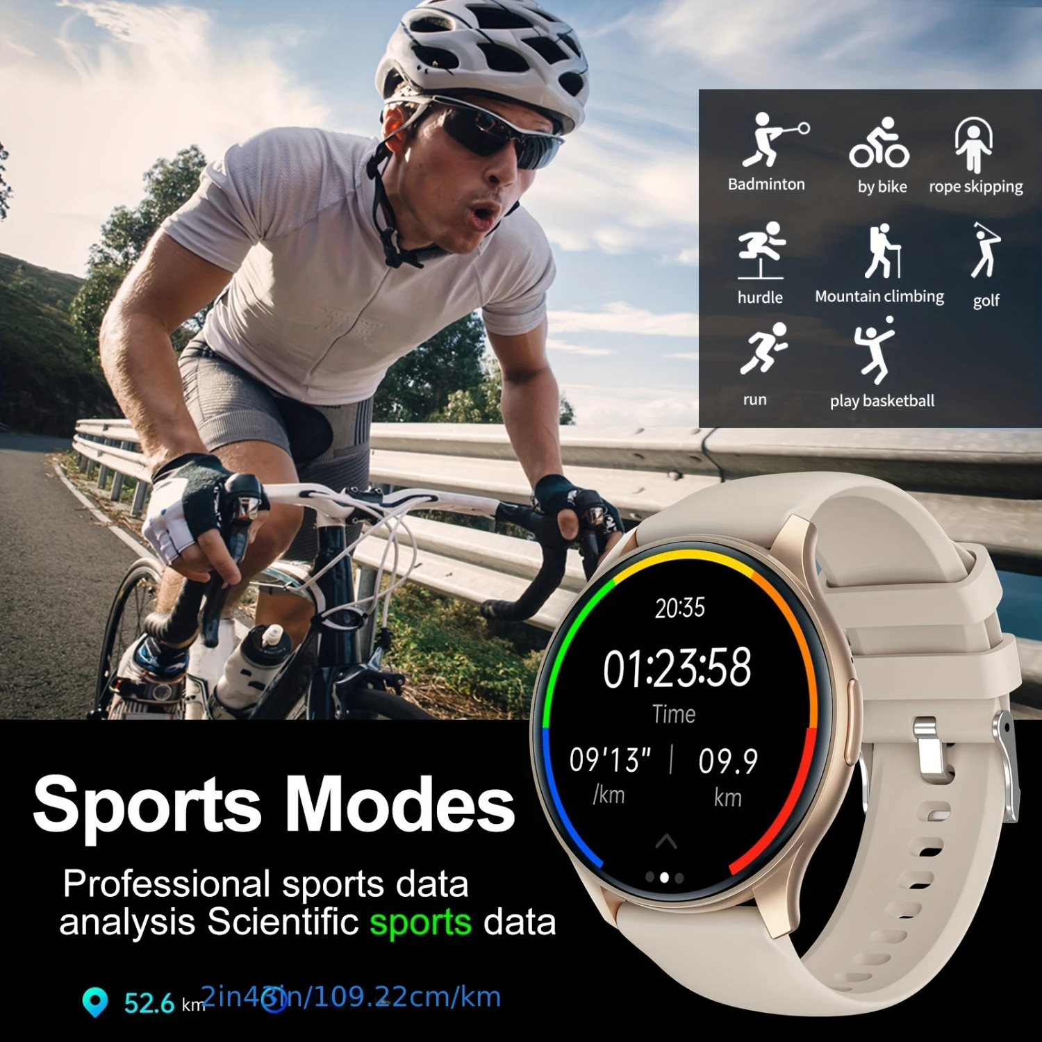 Changeable Wallpaper Wireless Communication Smartwatch with Multiple Sports Modes for Fitness Monitoring and Android Compatibili