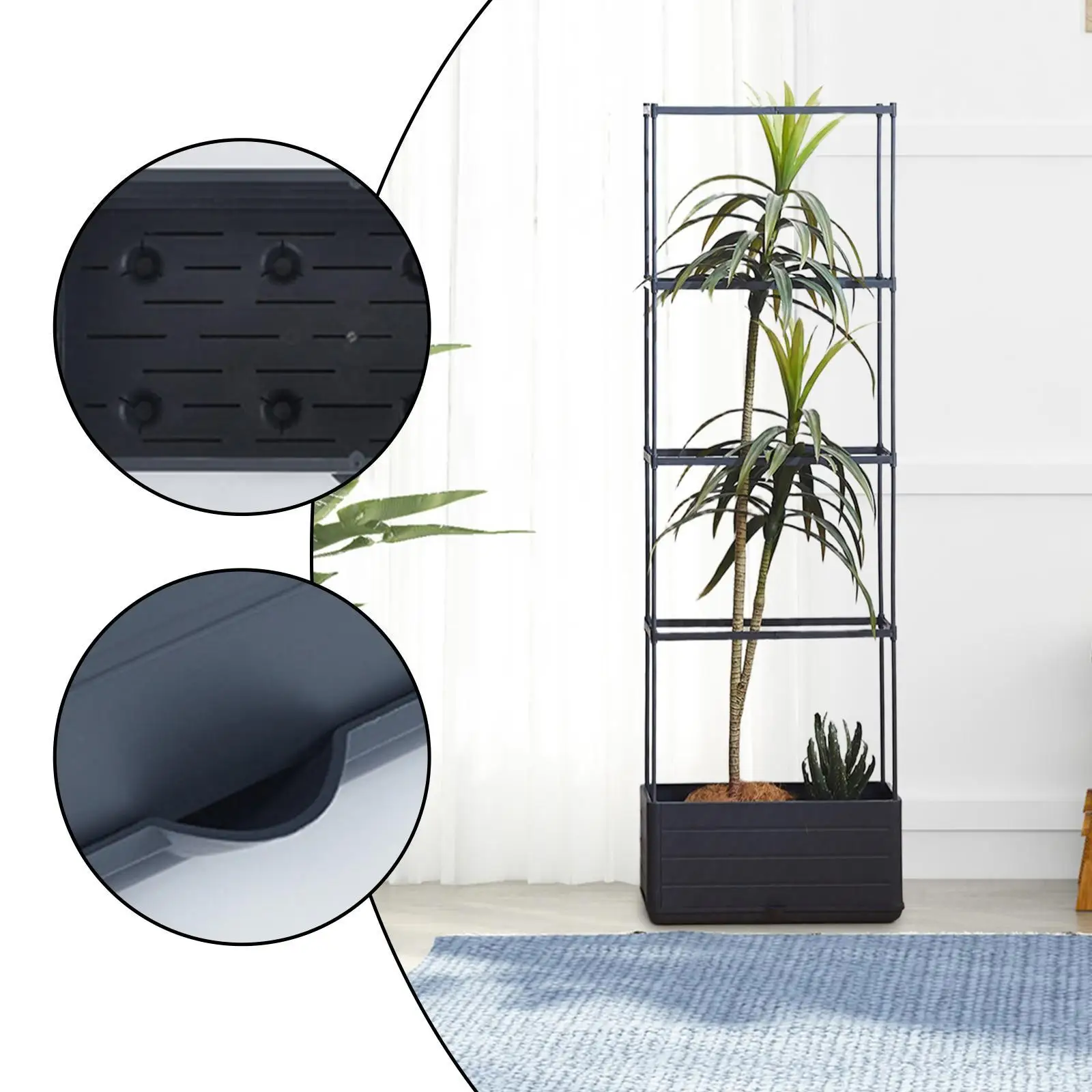 Planter Box with Trellis Plant Pot Vertical Gardening Self Watering Tomato