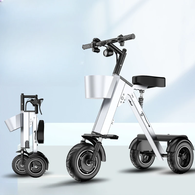 

Portable mini electric car for the elderly men and women instead of walking leisure battery folding electric tricycle y