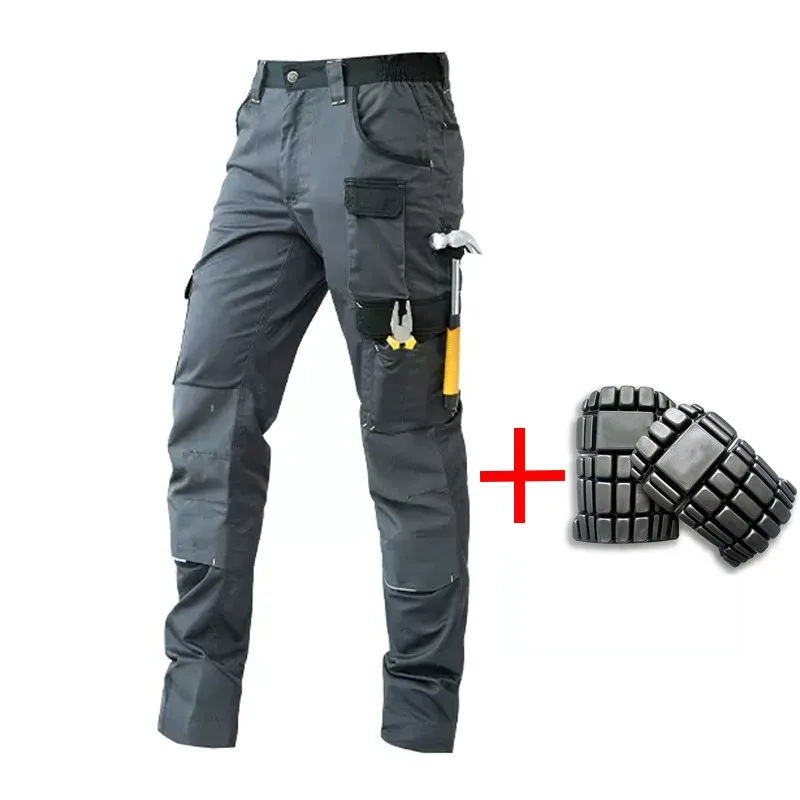 

Men Working Pants Multi Functional Pockets Wear-resistance Workwear Trousers High Quality Work Mechanic Repair Mens Cargo Pants