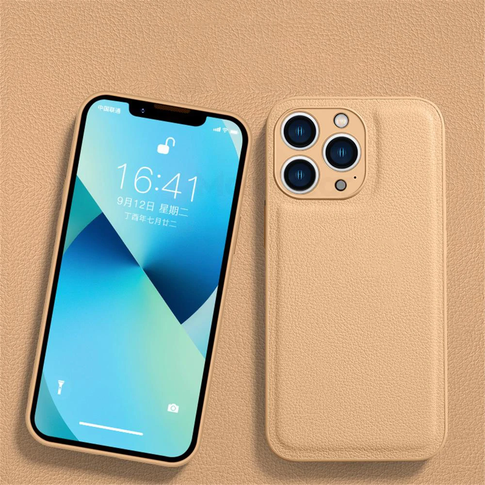 Luxury Textured Leather Case For iPhone 11 12 13 Pro Max Mini XS MAX XR X 7 8 PLUS SE2 Shockproof Soft Protective Cover Funda iphone 13 mini mobile phone cases