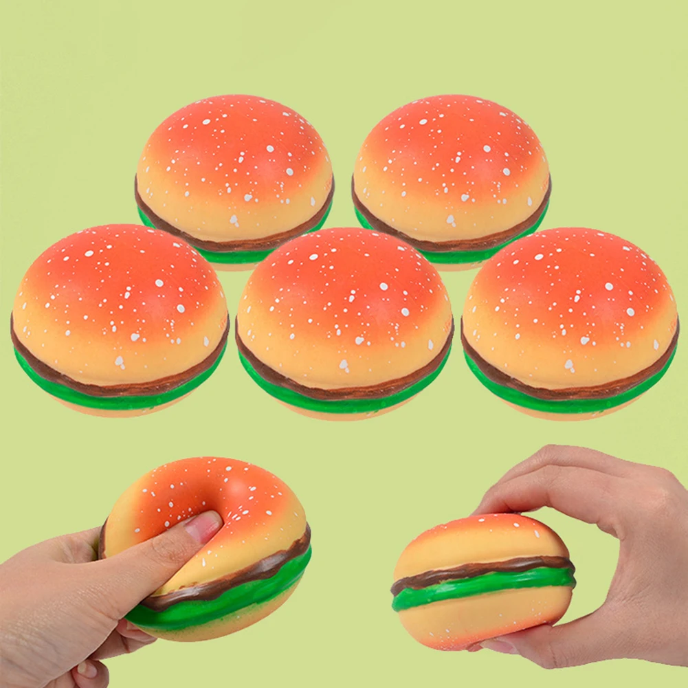 

Children Hand Pinch Burger Toy Soft Relax Decompression Toy For Birthday Gift