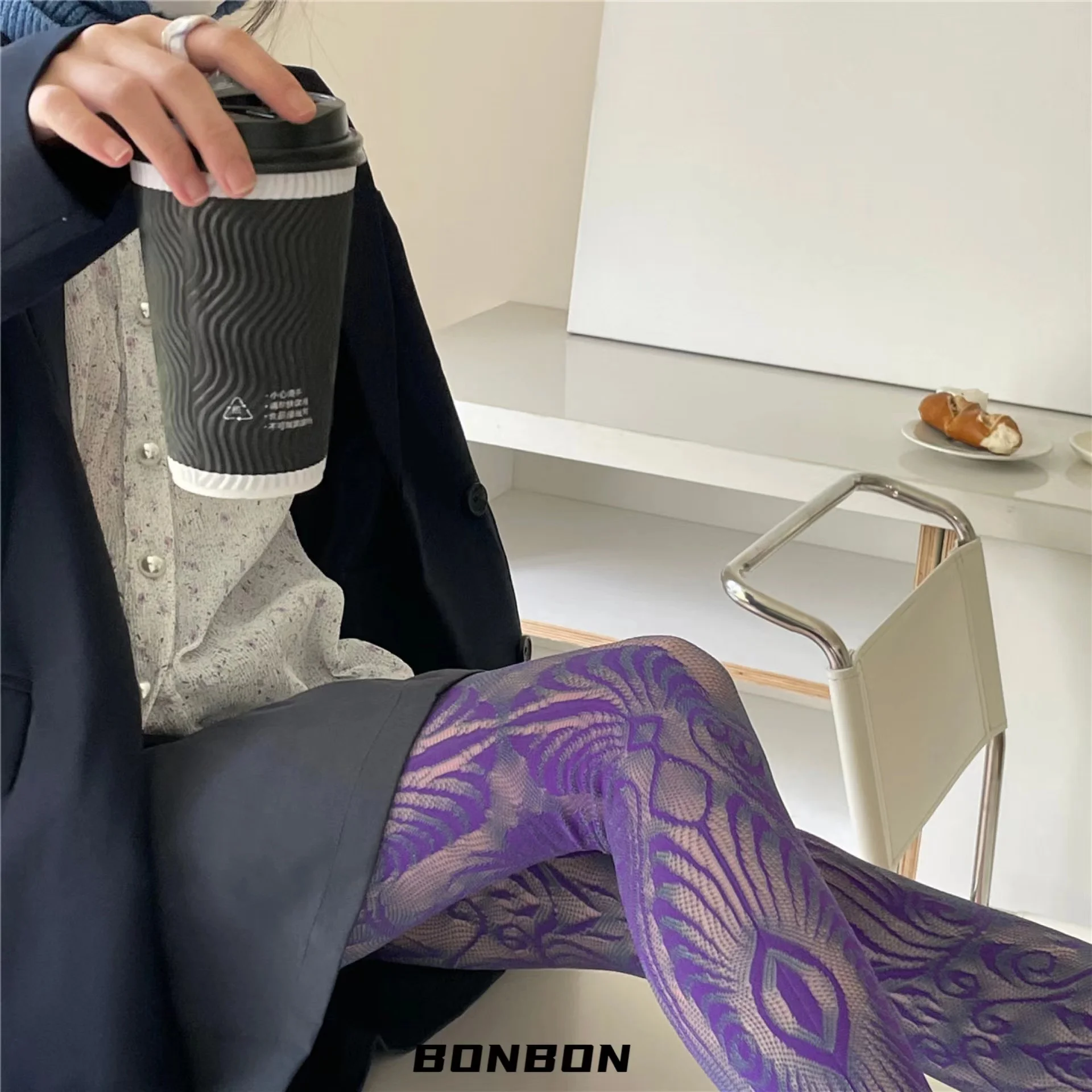 2000s Hollow Lace Cobweb Texture Pantyhose Colorful Stockings Y2k Sexy Stockings