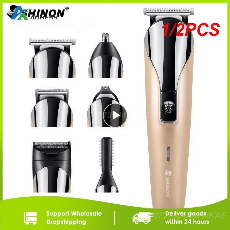 

1/2PCS Kemei Hair Clipper Barber Hair Trimmer Electric Clipper Razor Shaver Beard Trimmer Men Shaving Machine Cutting Nose