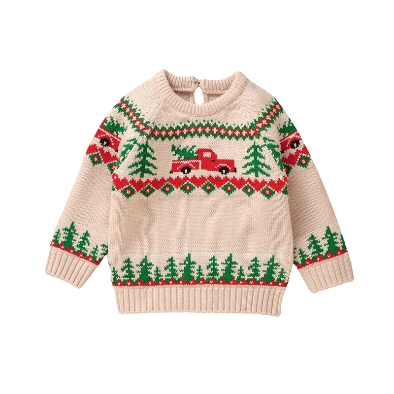 Toddler Baby Boy Christmas Sweater Long Sleeve Knite Sweater Fall Winter Clothes