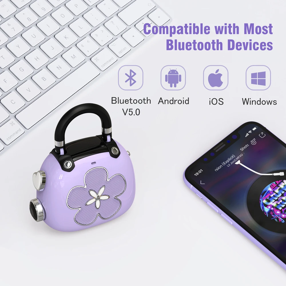DOSS Candy Wireless Speaker Bluetooth 5.0 Cute MP3 Music Player Sound Box 5W Mighty Sound 8 Hours Playtime Mini Portable Speaker 3