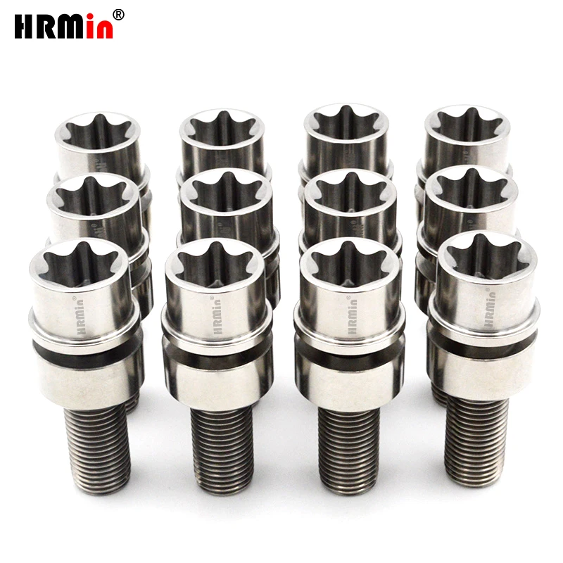 

HRmin Torx Socket Floating Ball Seat Gr.5 Titanium Alloy Automobile Vehicle Car Wheel Bolt for Porsche Cars M14x1.5x30mm