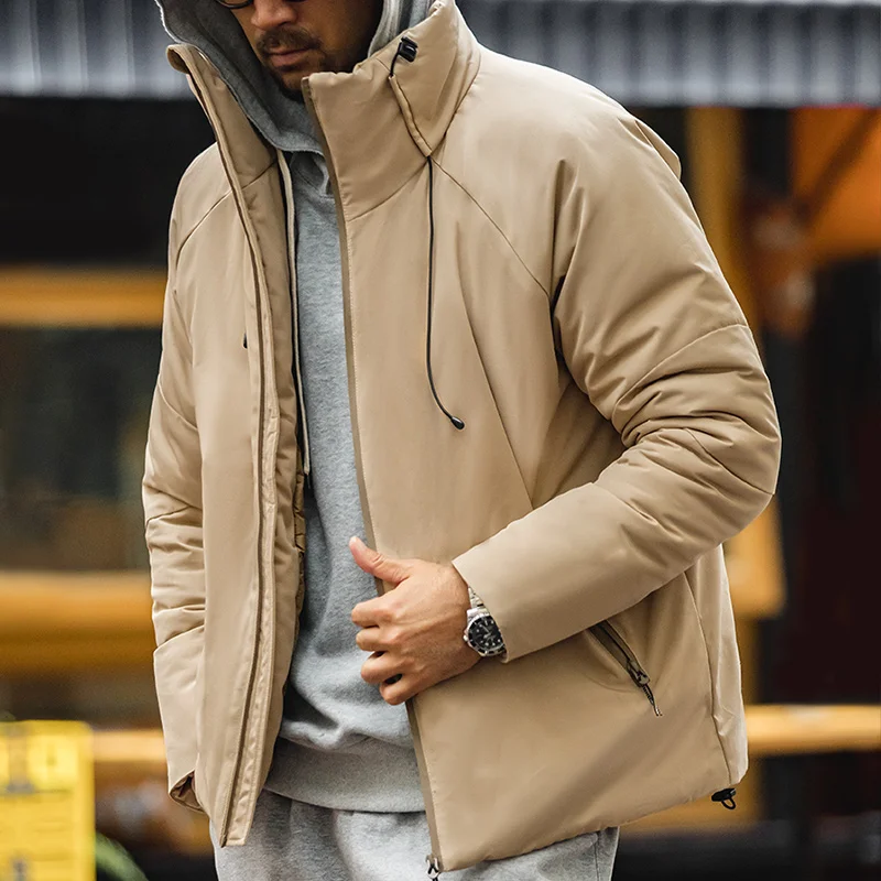 Maden Workwear Men's Top American Casual Standing Collar Winter Cotton Coat Thickened Warm Cold Resistant Cotton Coat