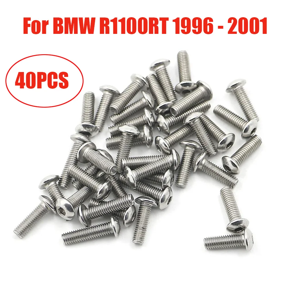 

40PCS Full Fairing Bolt Screws Nut Repair Kit For BMW R1100 RT R 1100 R1100RT 1100RT 1996 - 2001 1998 1999 2000 Stainless Steel