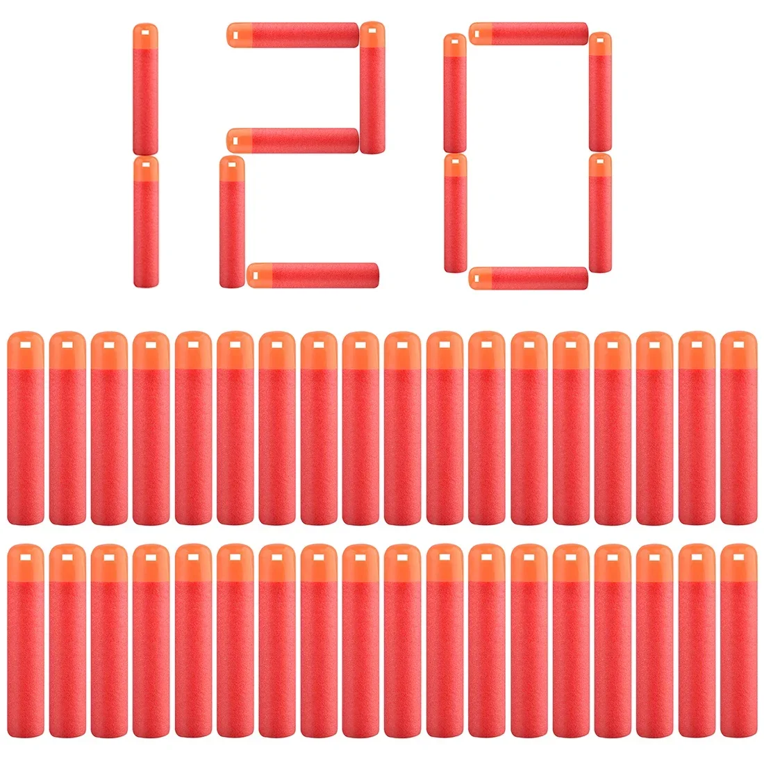 

120 шт., мягкие пустотелые головки для Nerf серии Mega, красные