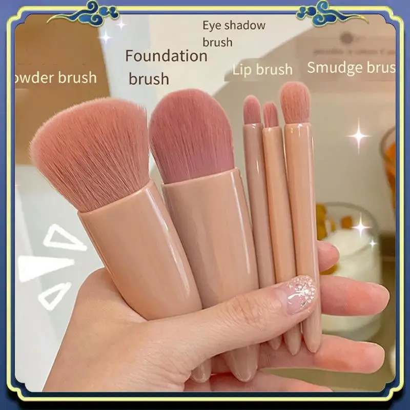 Latest Mini 5 Makeup Brushes Multifunctional Makeup Brush With Mirror Powder Brush Eye Shadow Brush Blending Brush 4