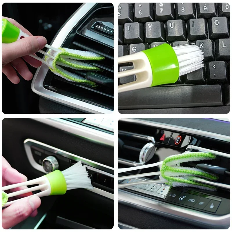 Universal Car Air Vent Cleaning Brush Interior Car Leather Detail Cleaning Brush Dust Waste Disposal Cleaning Maintenance Tool 6