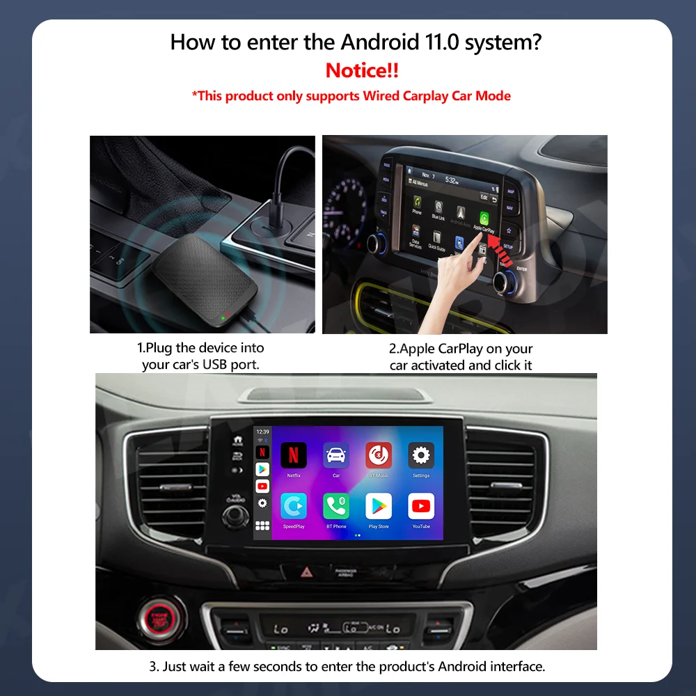 Carplay Ai Box Android 11 Netflix Iptv Spotify Wireless Android Auto Car  Multimedia Play UX999Simple For Volvo Ford Benz VW KIA