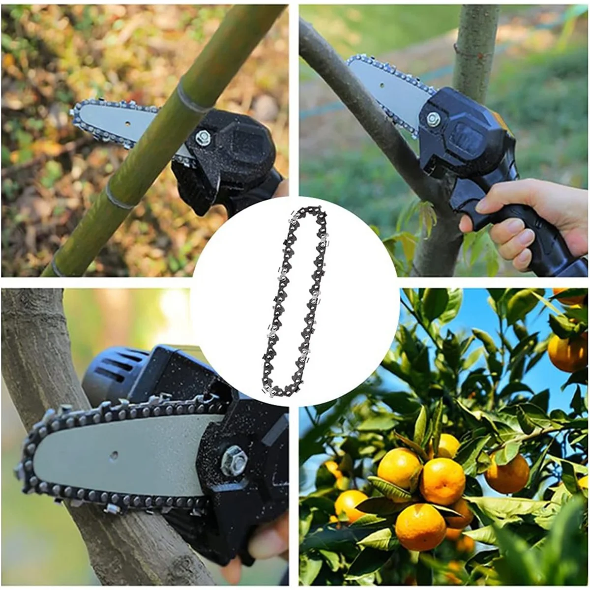

4Pcs Mini Chainsaw Chain 4 Inch Guide Saw Chain 1/4 LP Pitch, 28 Sections for Electric Protable Handheld Chain Saw