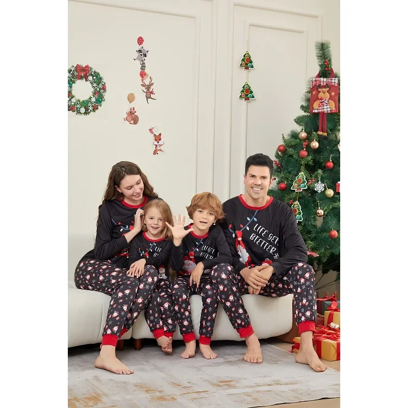 thumbnail image 4 of Nuevo conjunto de pijamas con estampado de Papá Noel y dibujos animados para toda la familia, suaves conjuntos a juego para padres e hijos, lindo pijama para bebé y perro, regalo de Navidad, 4 of 5