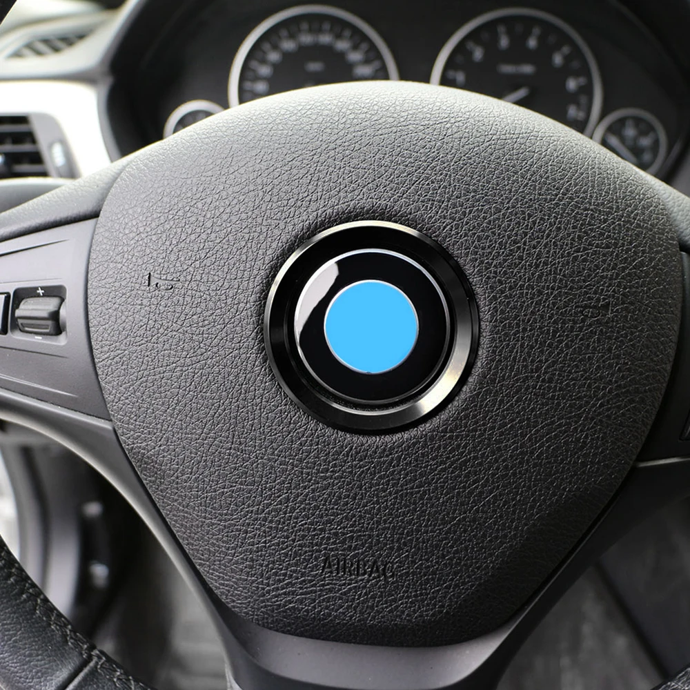 Premium Aluminum Steering Wheel Logo Trim Cover