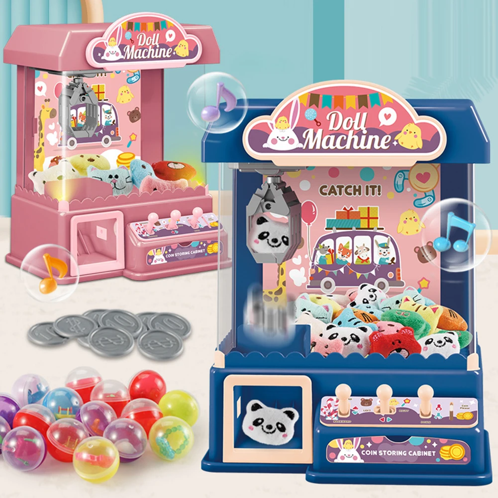 Doll Claw Machine Kids Coin Operated Play Game Clip Doll Toys Sounds and Music Large Claw Catch Toy Gifts for Girls and Boys 2