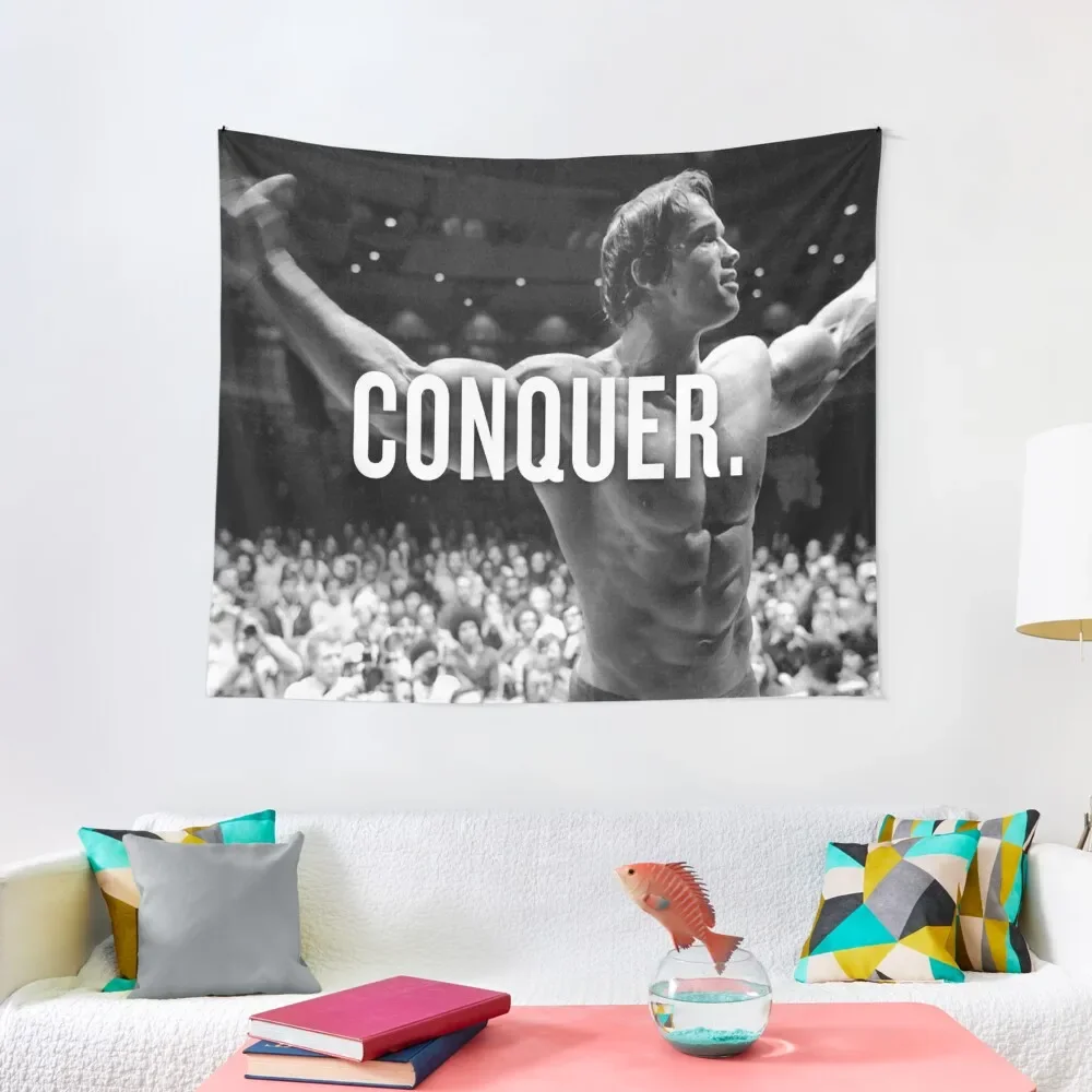 

Arnold Schwarzenegger "Conquer" Motivational Fitness Tapestry Decor Home Bedrooms Decor Home Decorators Tapestry