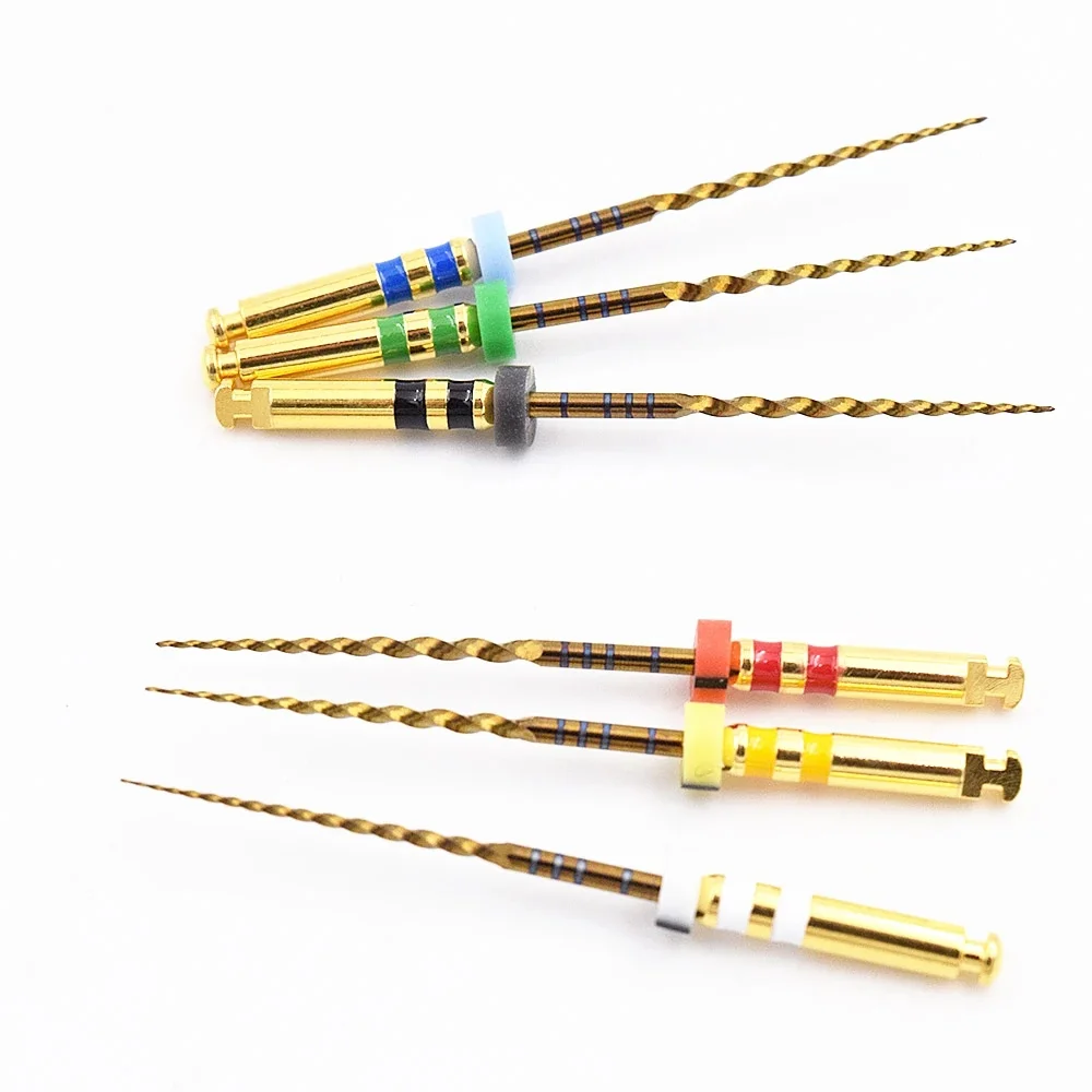 Dental 04 06 Taper Root Canal Treatment Rotary Heat Activated Golden Files Dentist Tools Endodontic Files 3
