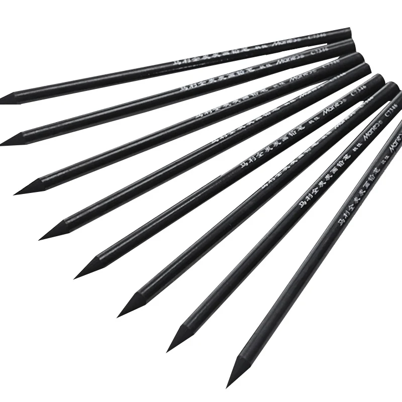 Maries Artist Charcoal Sticks Professional Manga Sketch Drawing Charcoal Pencil Whole Lead Core Soft/Medium 2 Grades 6pcs