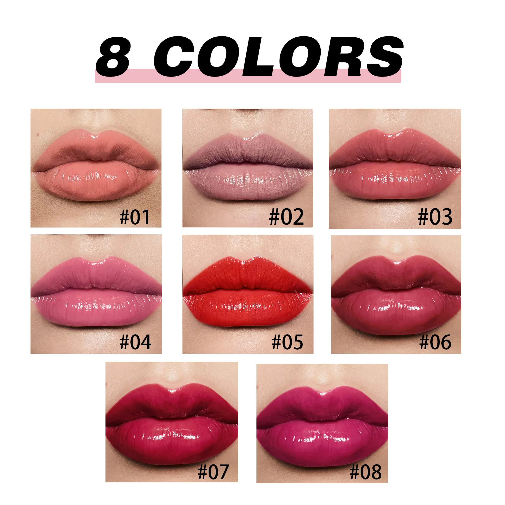 Press Lipstick Nude Jelly Pink Moisturising Mirror Water Lip Gloss Tint Waterproof Non-stick Cup Long Lasting Lipstick Makeup 3