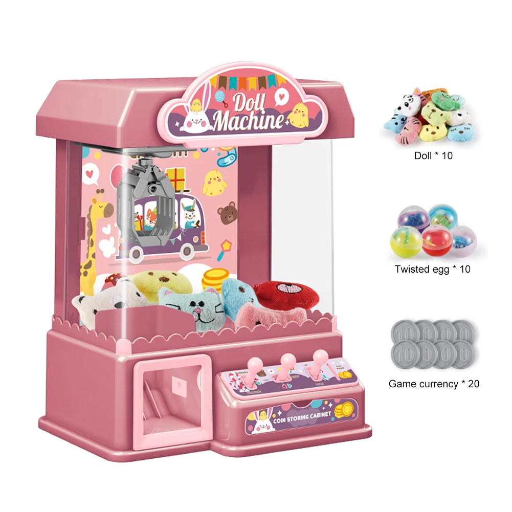 Doll Claw Machine Arcade Claw Game Machine Toy with 10 Dolls 10 Capsule Gifts for Girls and Boys for Kids 6 Years Old and Up 2