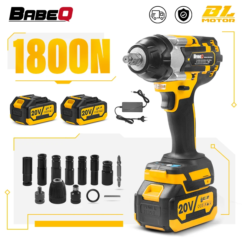 Бесщеточный Электрический ударный гайковерт нм с высоким крутящим моментом, фотоэлектрический гайковерт с литий-ионной батареей 20 в для грузовых шин