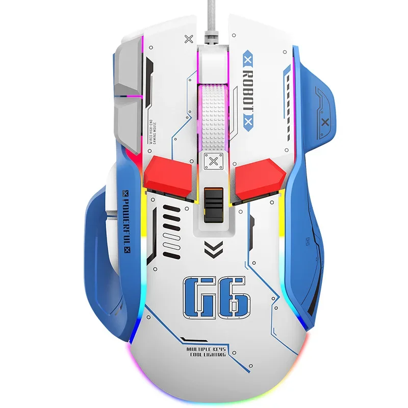 G6 freewolf עכבר מכני קווית תכנות rgb פולטי אור-מחשב נייד משחקים