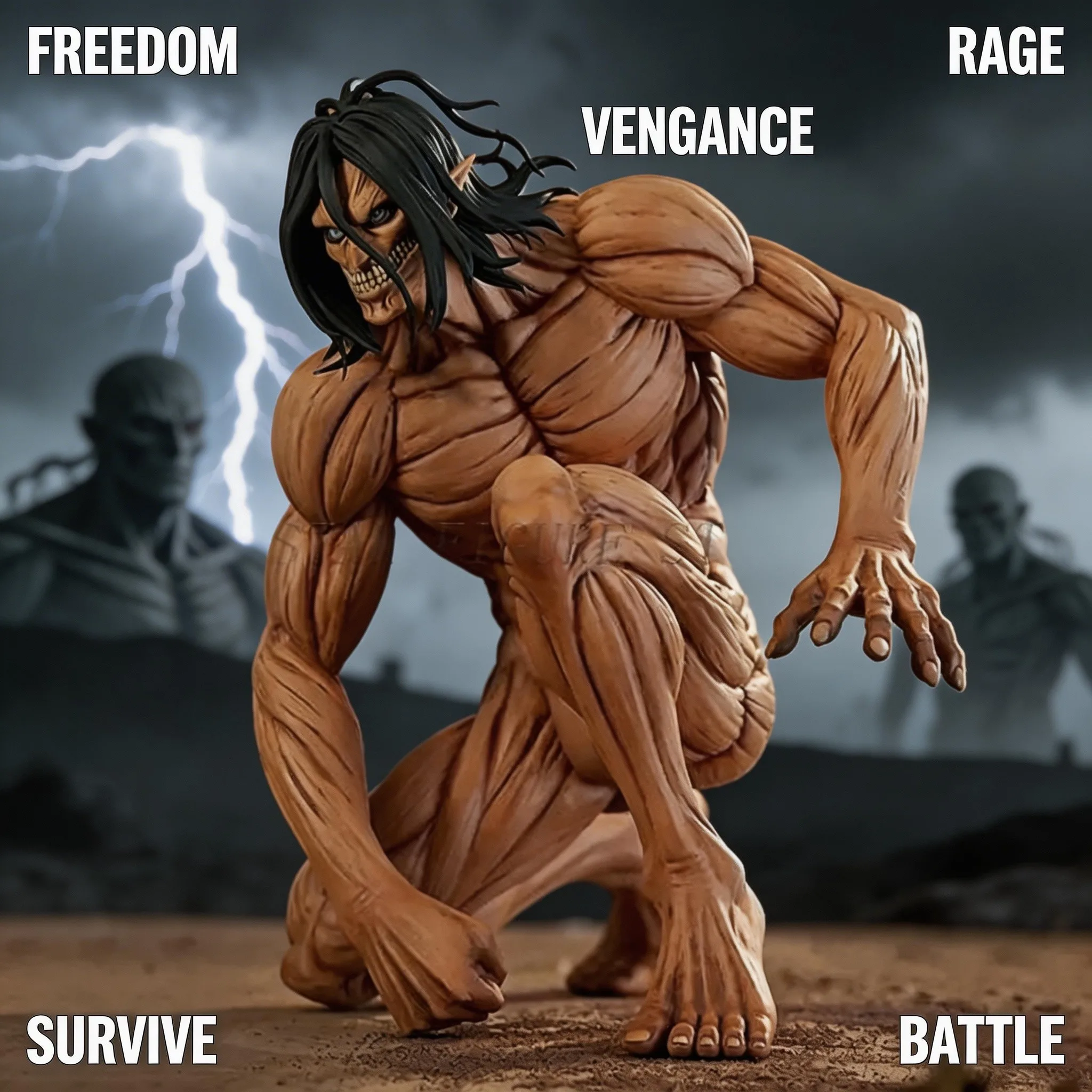 Eren & Levi Attack on Titan Action Figures - Founding Titan Collection, 15cm Decorative Figurines