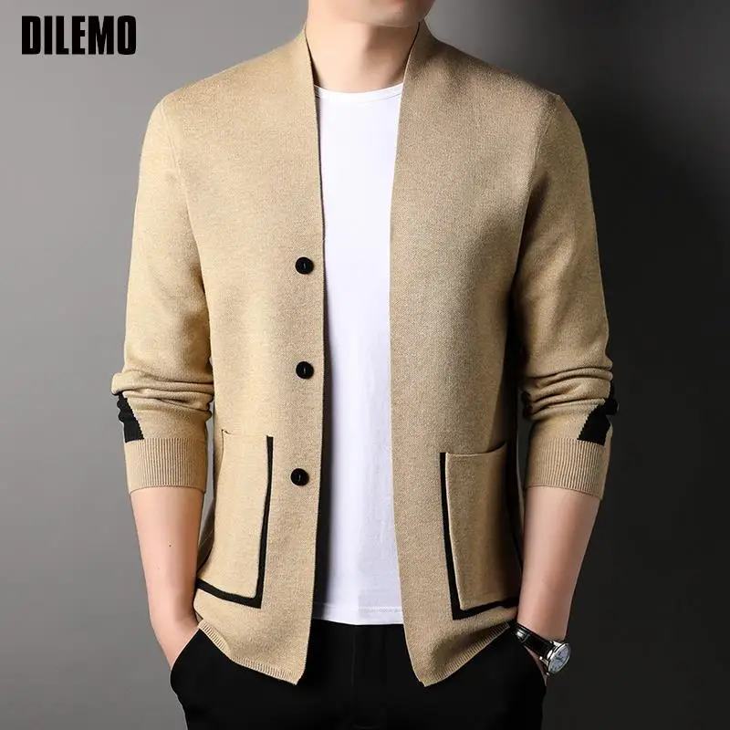 

Top Grade 2023 New Brand Designer Fashion Knit Cardigan For Men Sweater Casual Japanese Coats Graphic Jacket Mens Clothing