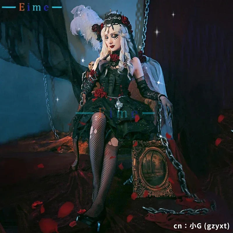 Game Identity V Skiry Long Night Aida Mesmer Cosplay Costume Deluxe Black Dress Suit Hallween Party Uniforms Custom Made