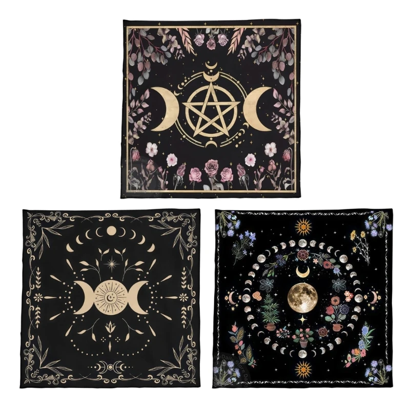 

50x50/60x60/75x75cm Tarot Tablecloth Mat Geometric Divinations Table Cloth Board Game Oracles Card Pad Rune Support Mat