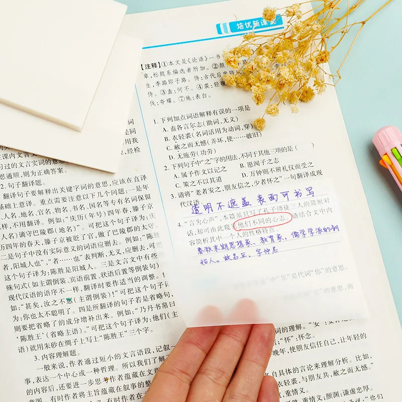 Sticky Notes 50 Pcs Transparent Notes Student Notes Stickers Bookmark Stickers Perspective N Times